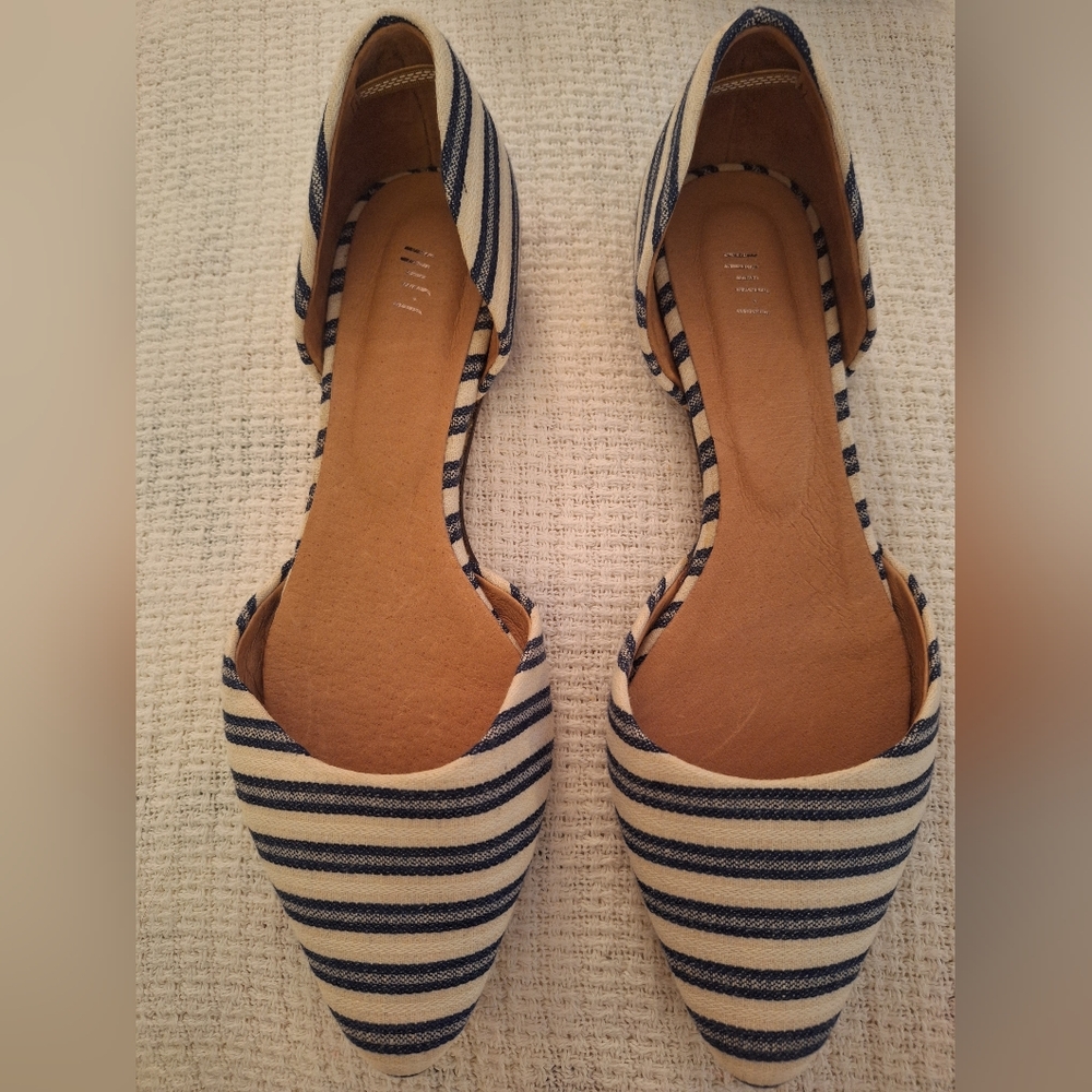 J. Jill Navy and White Striped Espadrilles